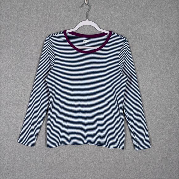 Lands End Shirt Medium Navy Cotton Everyday Nautical‎ Base Layer Under Sailor - Picture 1 of 9